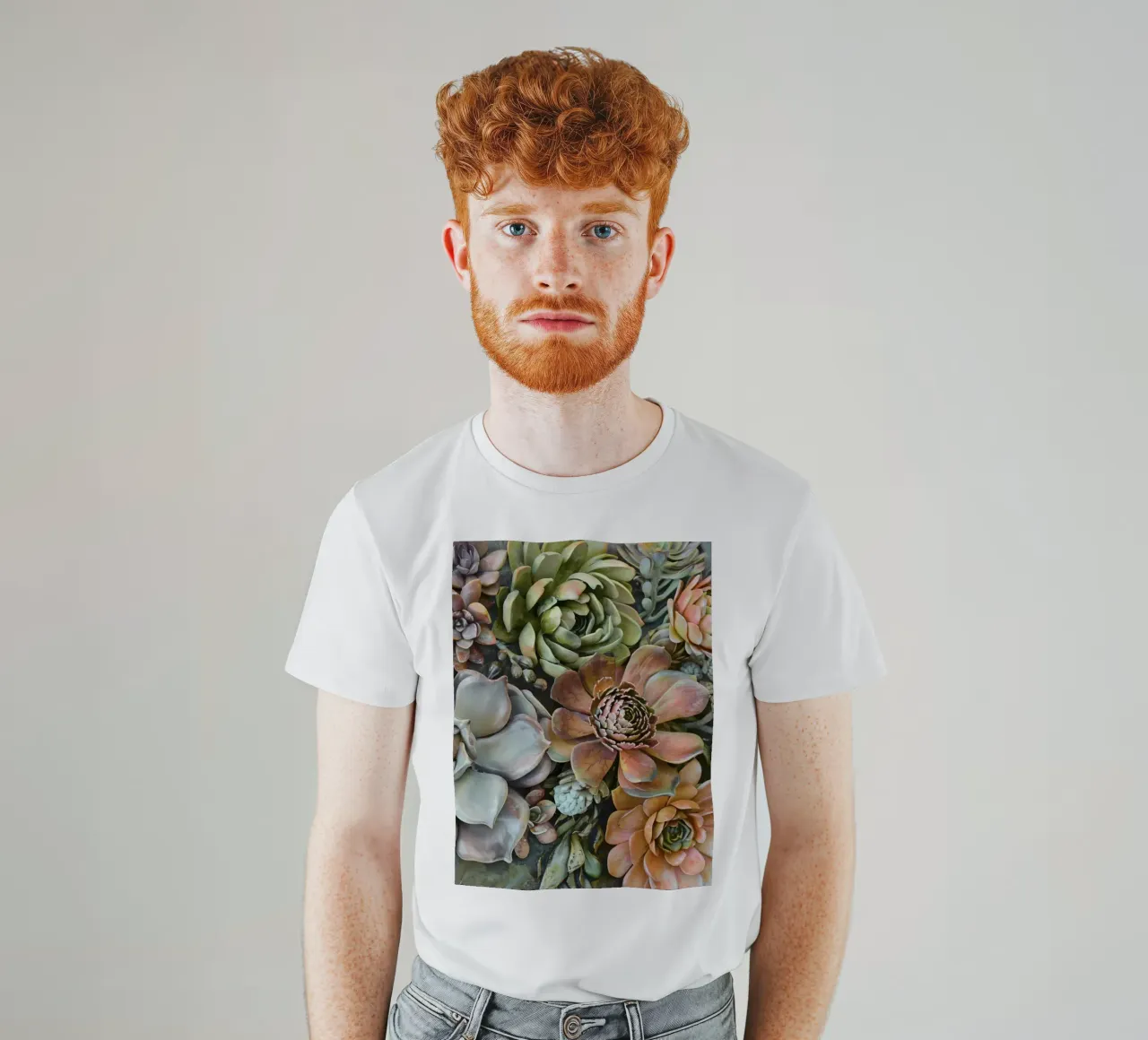 Giardino verticale di succulente botaniche t-shirt da Andrea Haase Floral Passion
