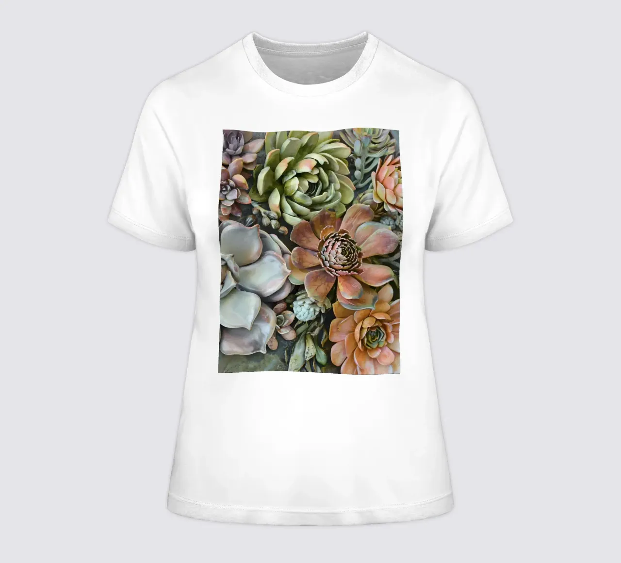 Giardino verticale di succulente botaniche t-shirt da donna da Andrea Haase Floral Passion