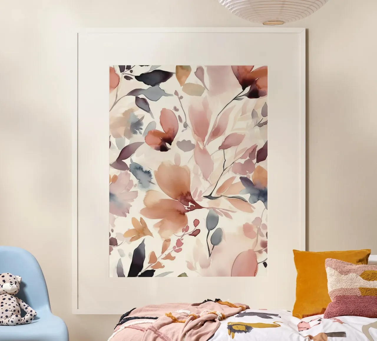 Romanticismo fiorito in acquerello pastello poster con telaio in alluminio da Andrea Haase Floral Passion
