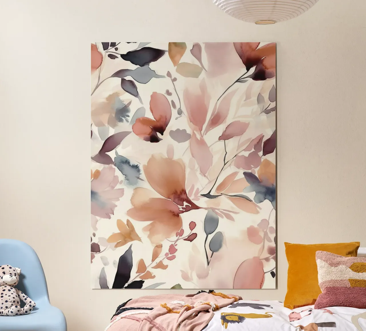 Romanticismo fiorito in acquerello pastello poster con telaio in alluminio da Andrea Haase Floral Passion