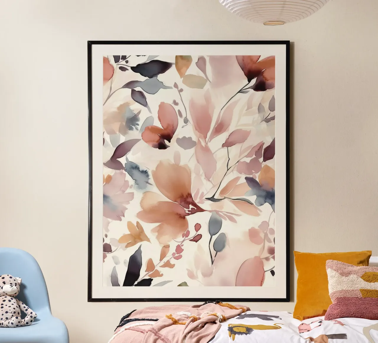 Romanticismo fiorito in acquerello pastello poster con telaio in alluminio da Andrea Haase Floral Passion
