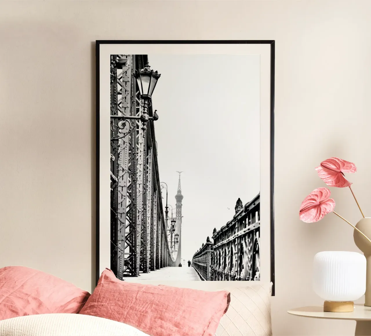 Liberty Bridge poster con telaio in plastica da anderm