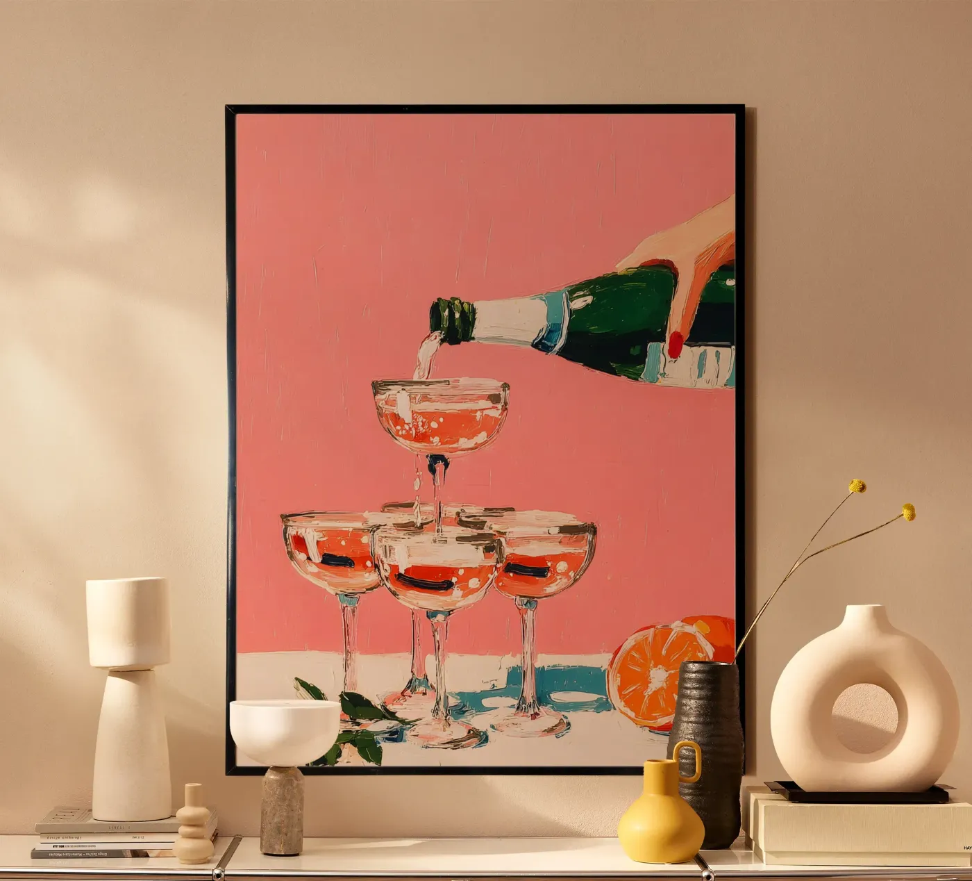 Champagne Tower poster da The Pink Paloma Studio
