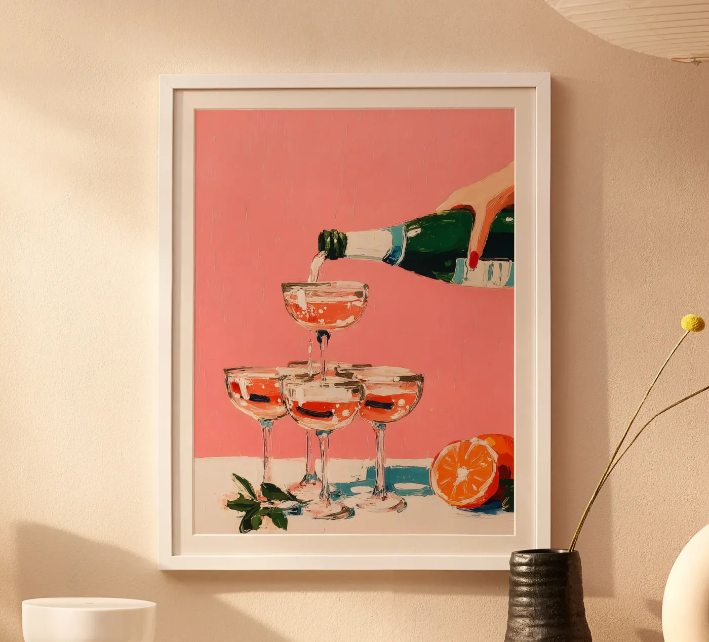 Champagne Tower poster da The Pink Paloma Studio