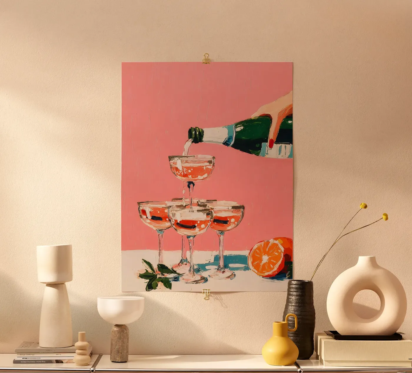 Champagne Tower poster da The Pink Paloma Studio