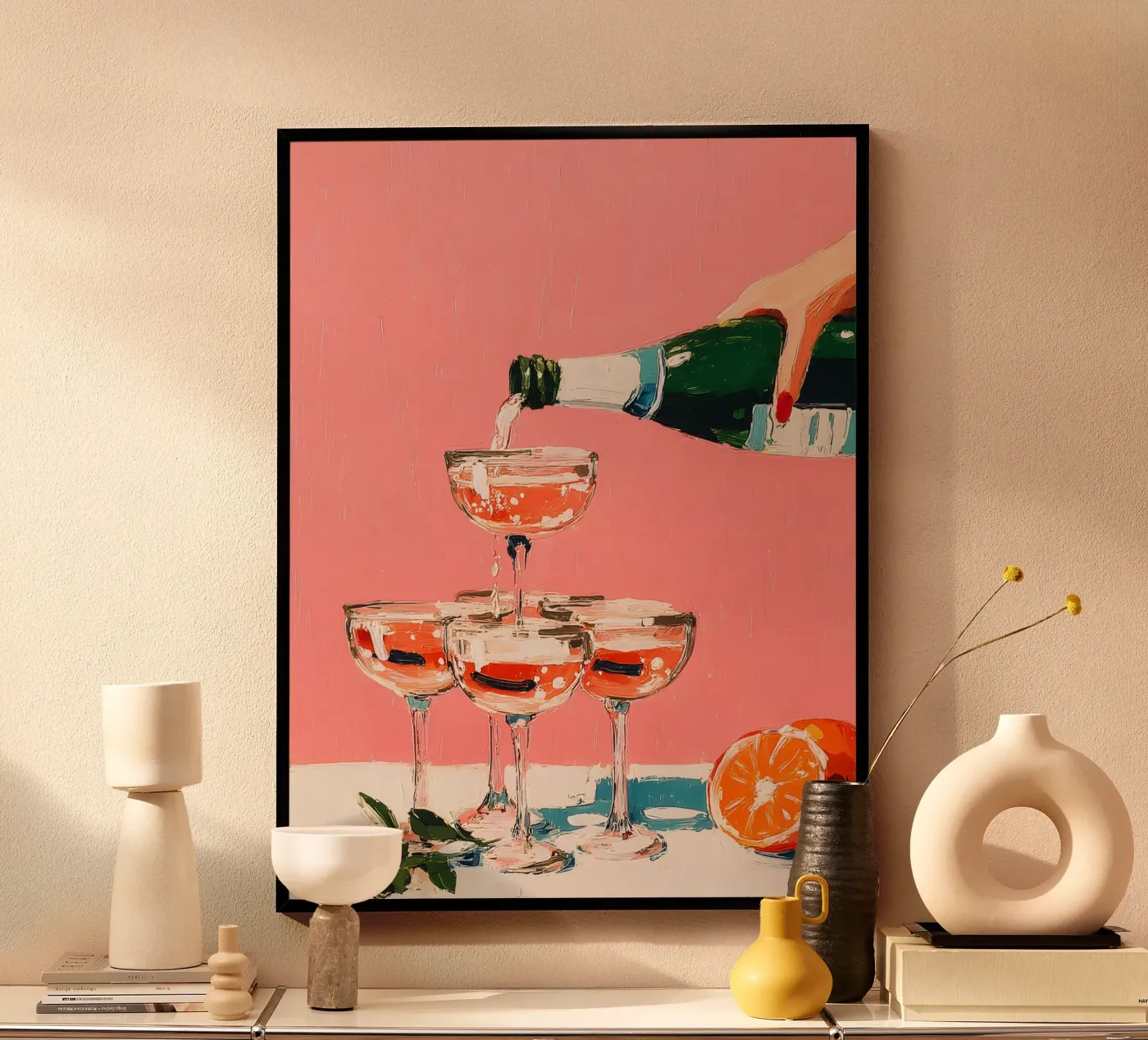 Champagne Tower poster da The Pink Paloma Studio
