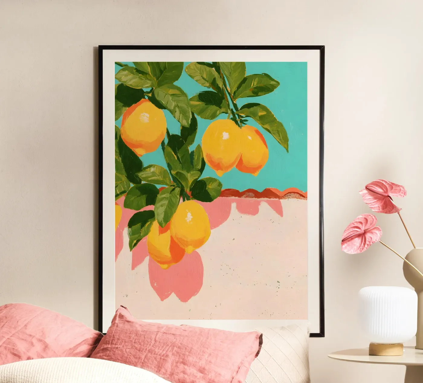 Mediterranean Lemon Tree poster da The Pink Paloma Studio