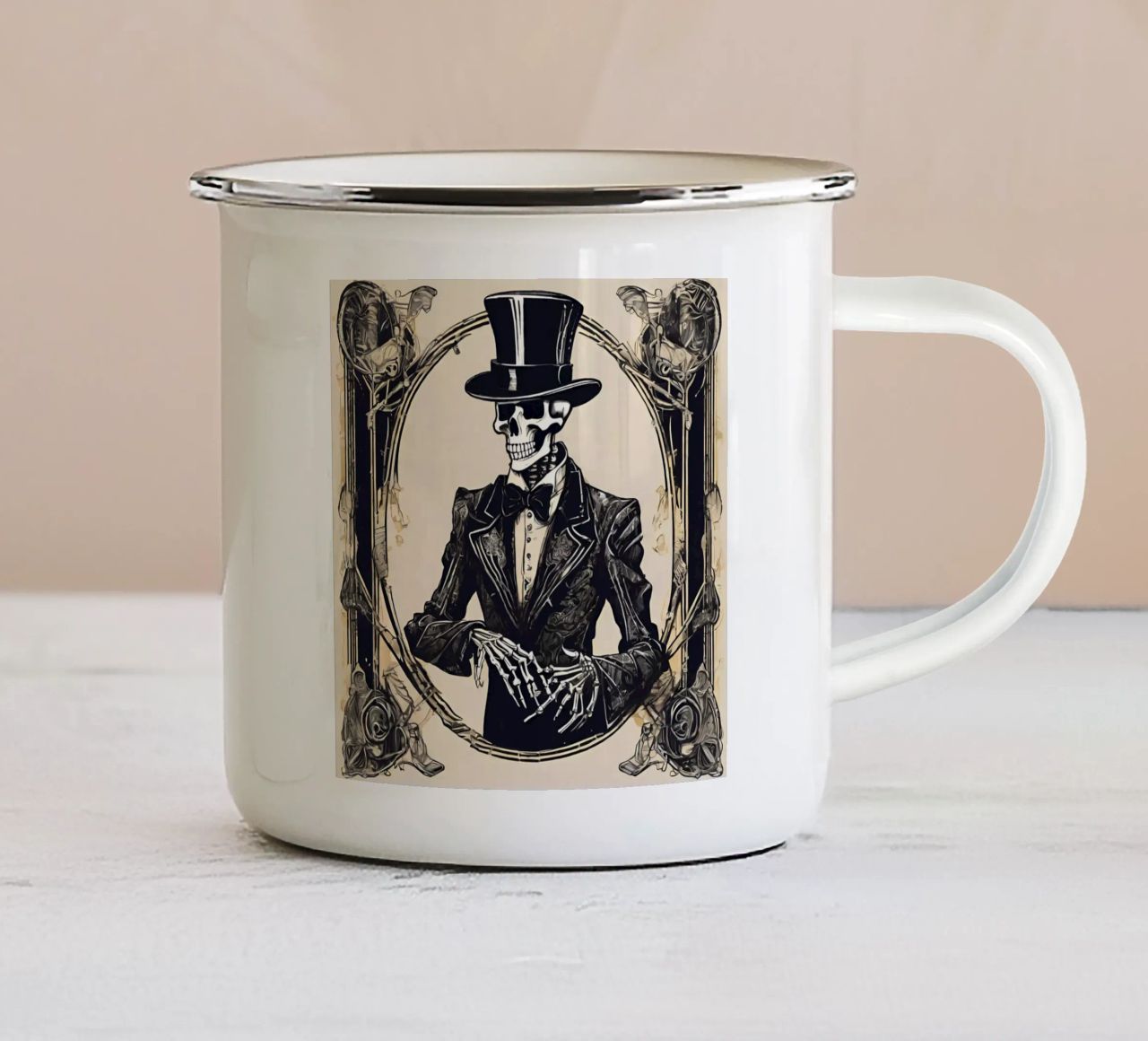 Squelette 2 tazza in smalto da Rezh creations
