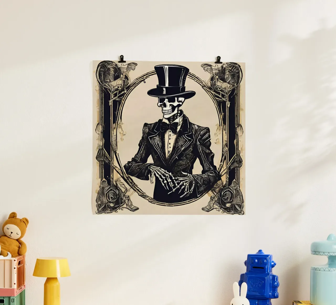 Squelette 2 poster con telaio in plastica da Rezh creations