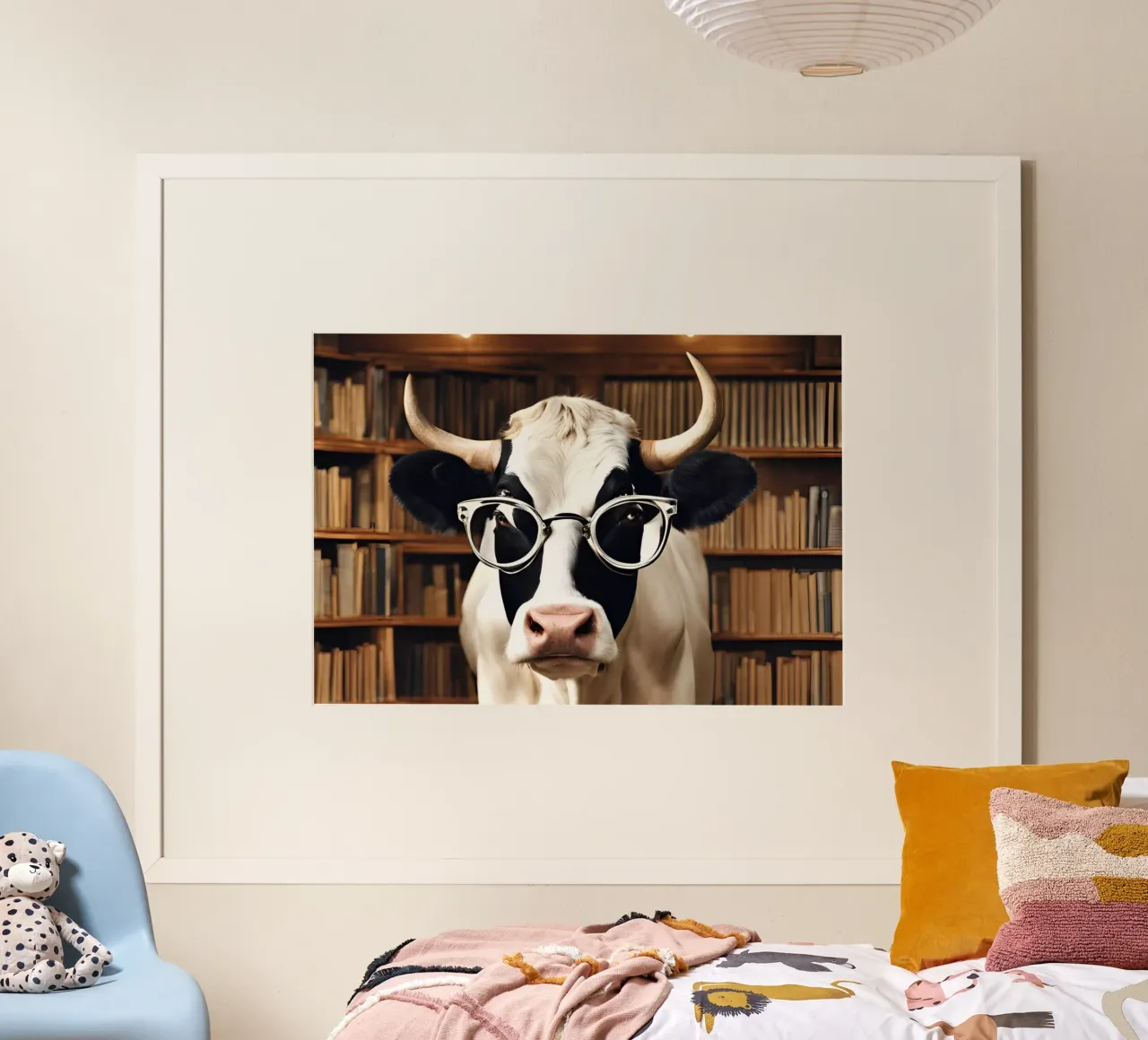 Vache en vogue 12 poster con telaio in legno da Rezh creations