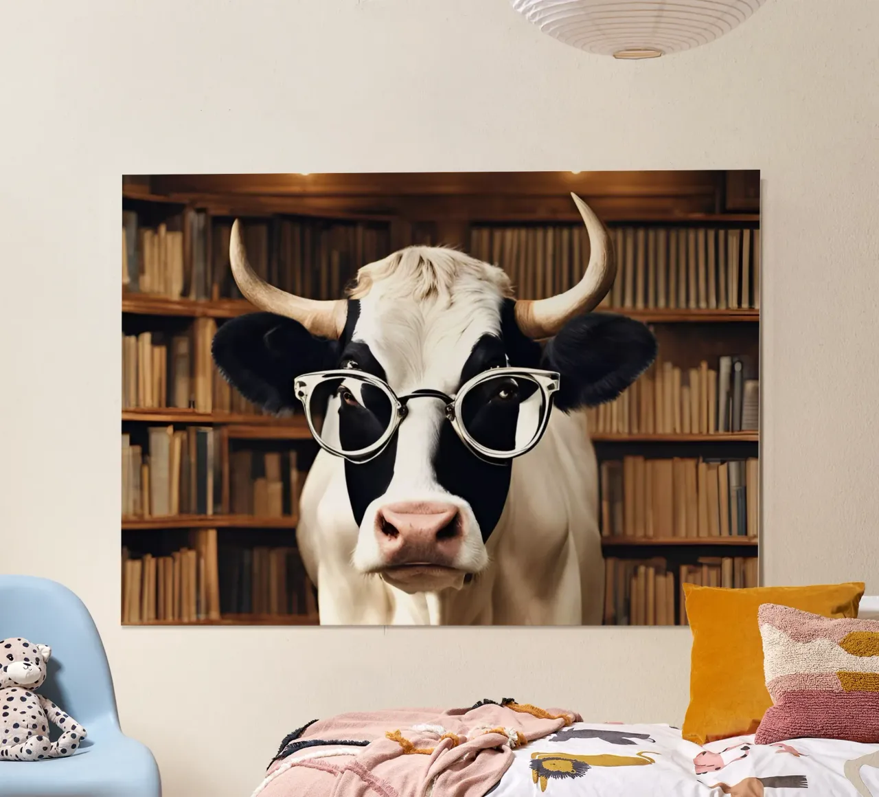 Vache en vogue 12 poster con telaio in legno da Rezh creations