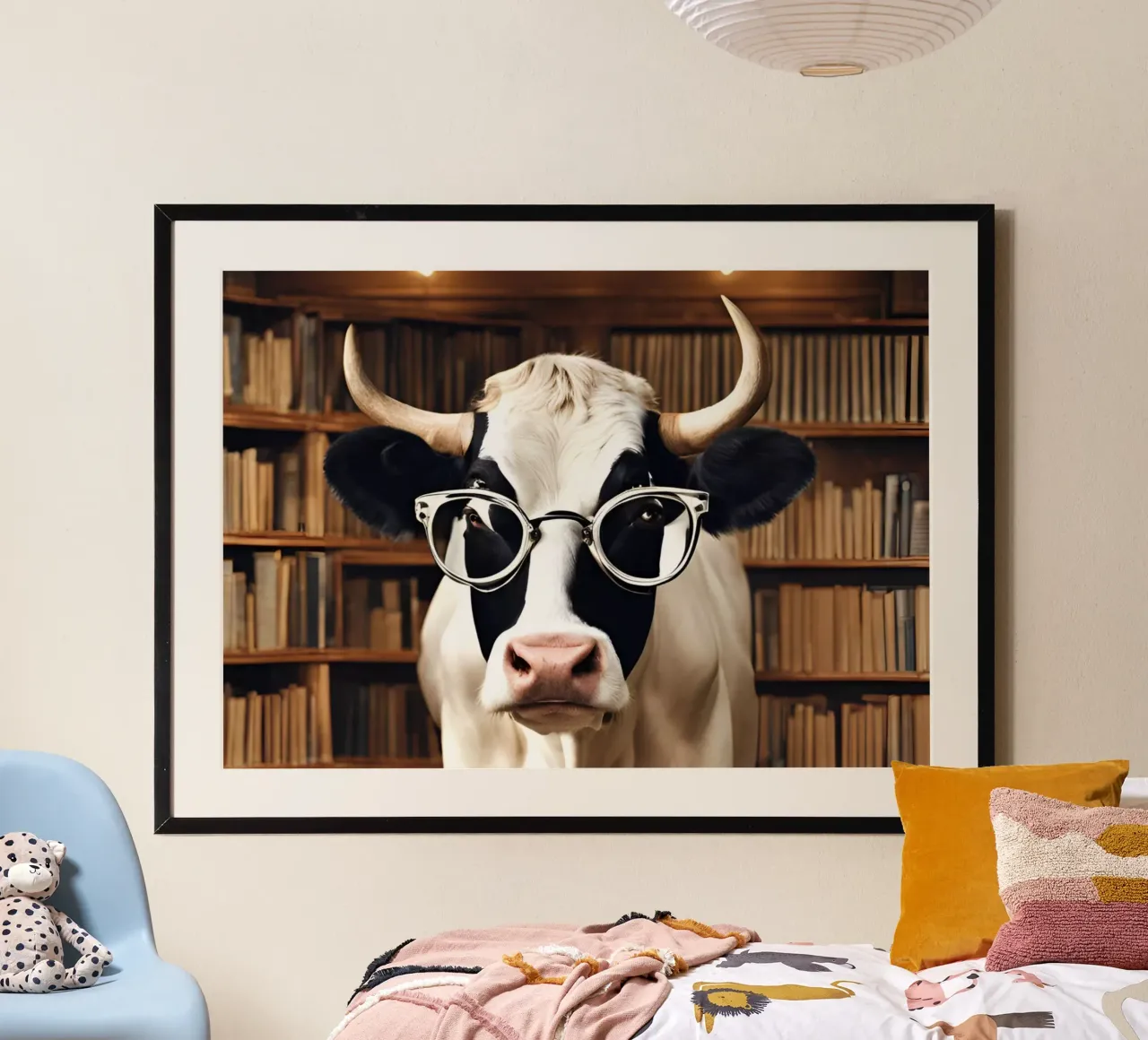 Vache en vogue 12 poster con telaio in legno da Rezh creations