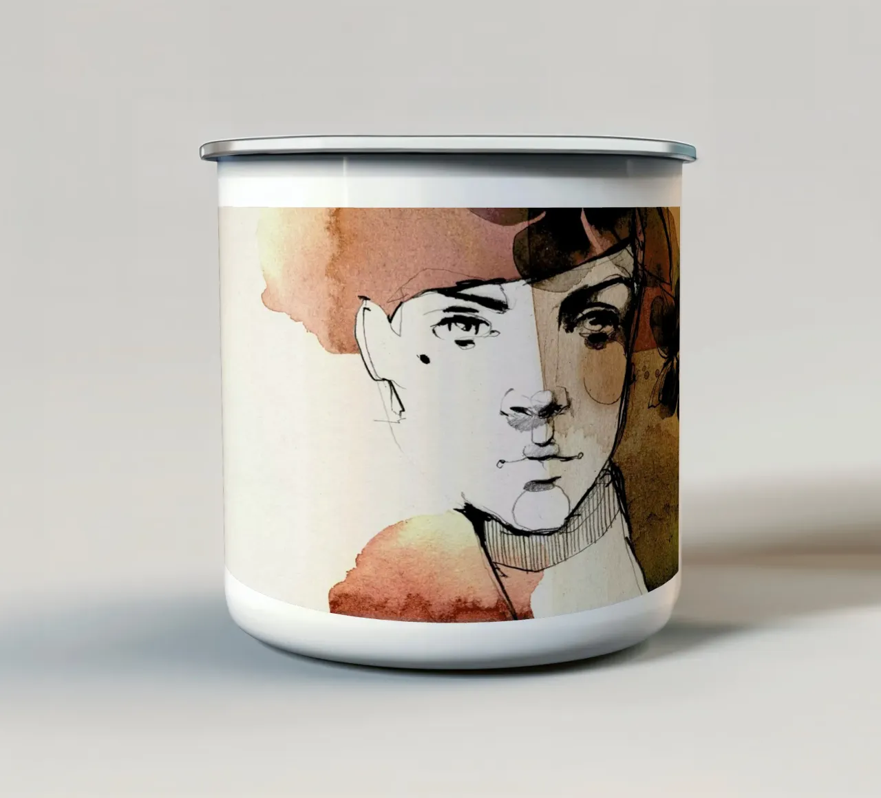 Vine taza de esmalte de Ekaterina Koroleva