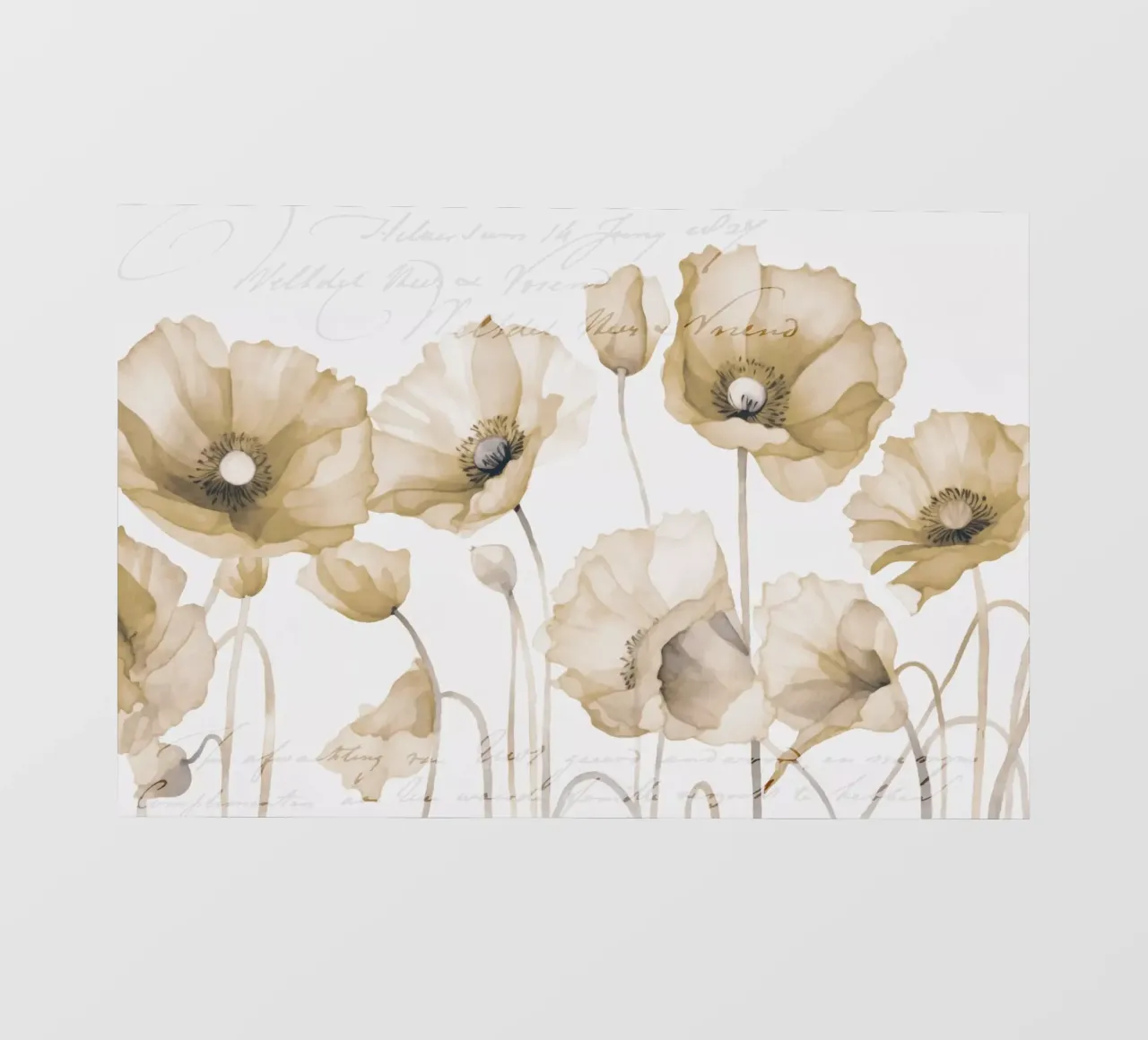 Beige Poppy Petal Nostalgia pvc cover by Andrea Haase Floral Passion