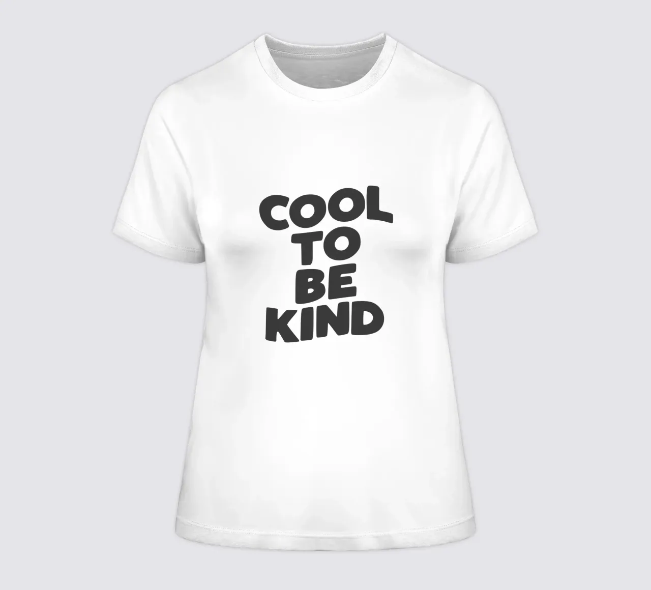 Cool to Be Kind Typografie Design in Yellow and Black women's fitted t-shirt by THE MOTIVATED TYPE