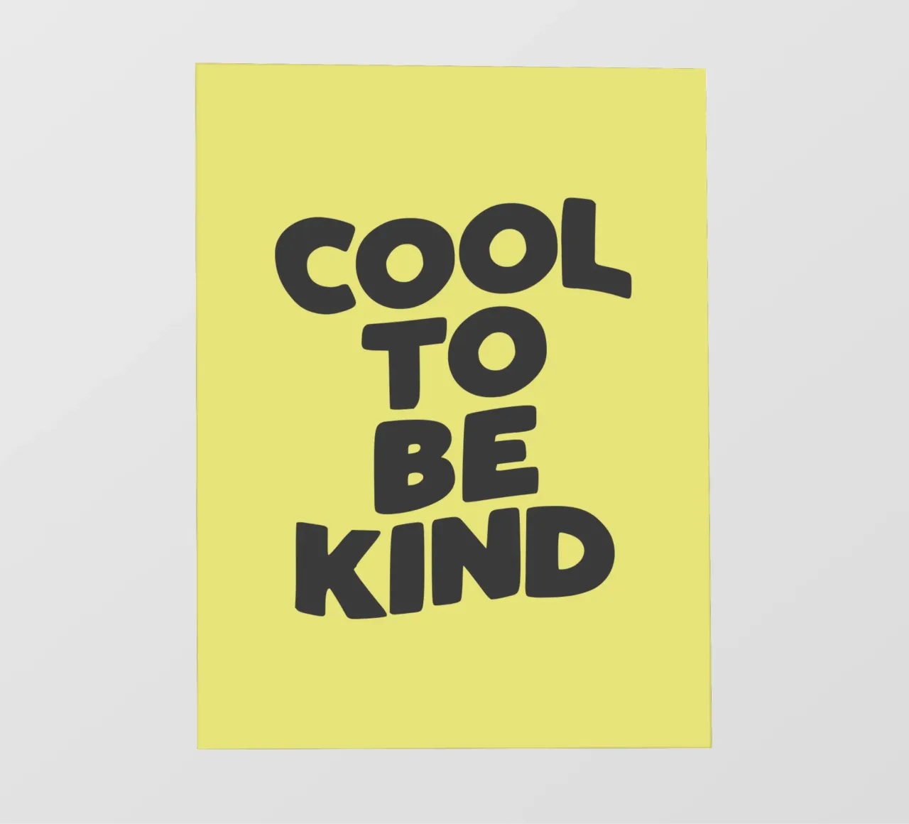 Cool to Be Kind Typografie Design in giallo e nero pellicola backlit da THE MOTIVATED TYPE