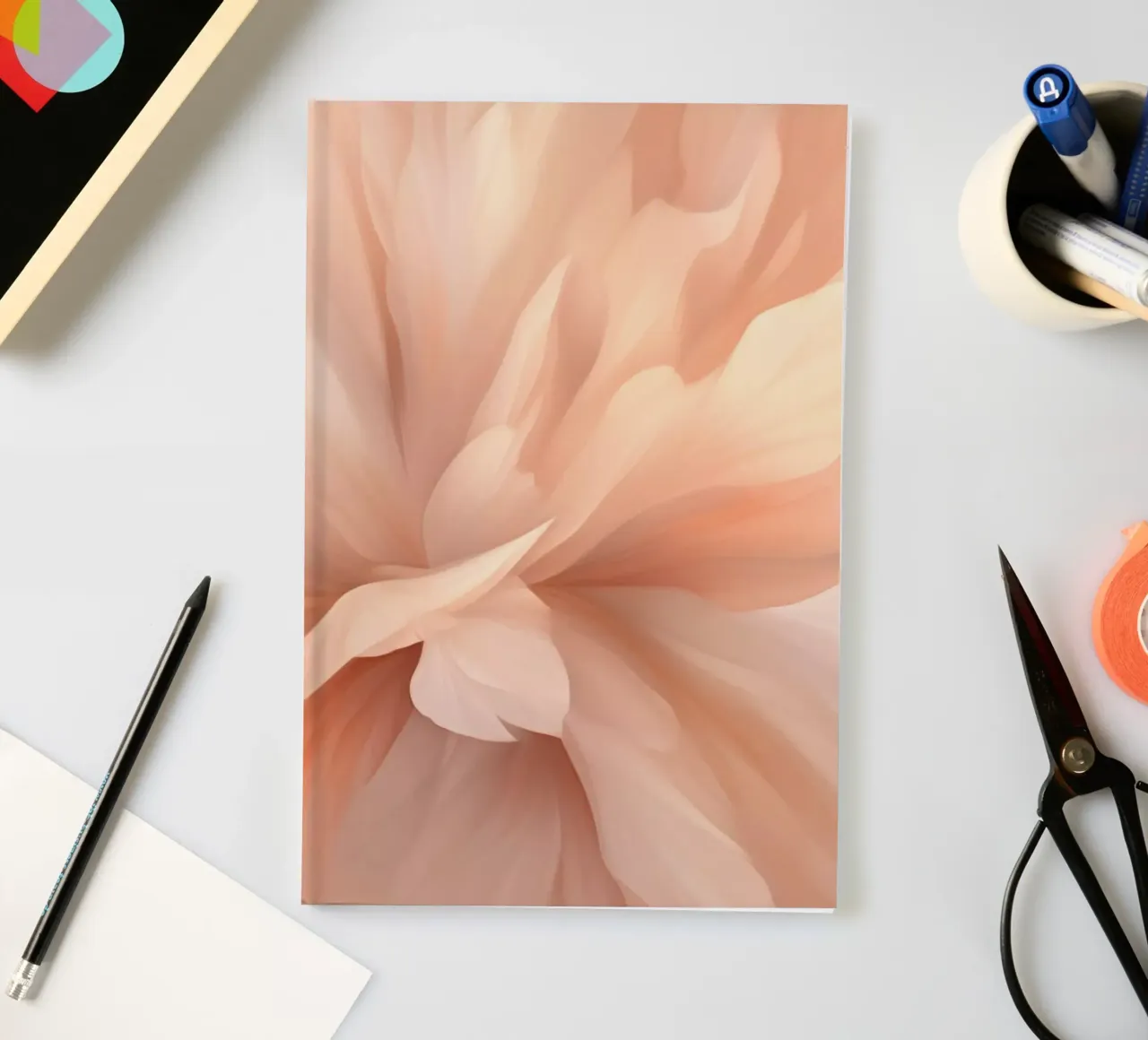 Bare Essence Bloom Brushwork Abstract Flower Peach notebook by Andrea Haase Floral Passion
