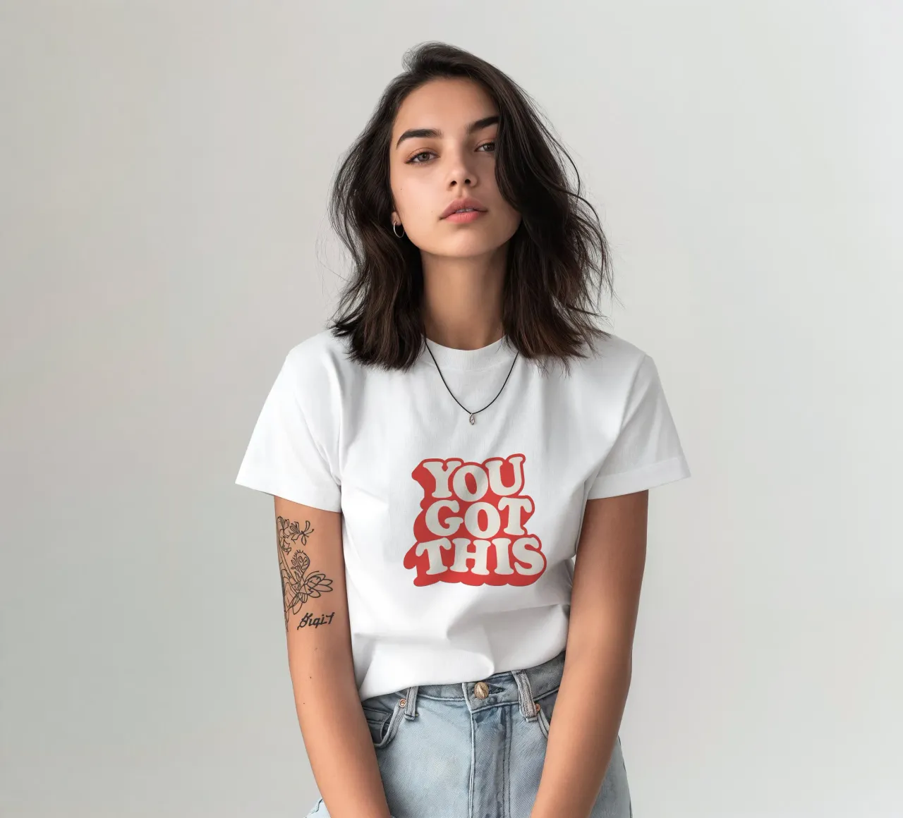You Got This Typografie Design in rosso, bianco e blu t-shirt da THE MOTIVATED TYPE