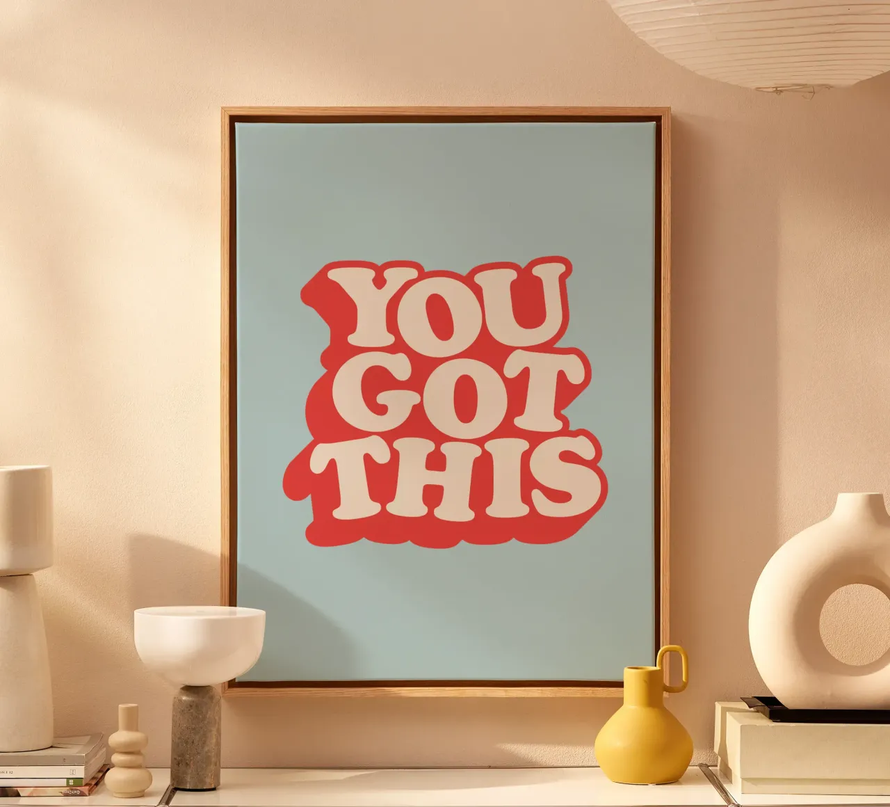 You Got This Typografie-ontwerp in rood, wit en blauw canvas met Baklijst van THE MOTIVATED TYPE
