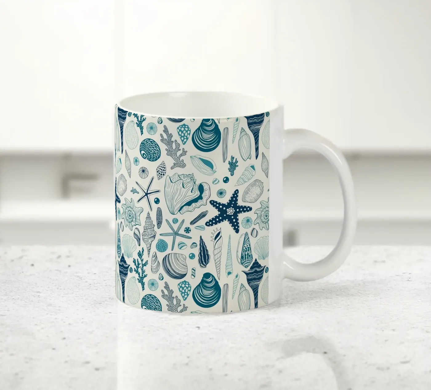 Sea shells ceramic mug by Painted Nature