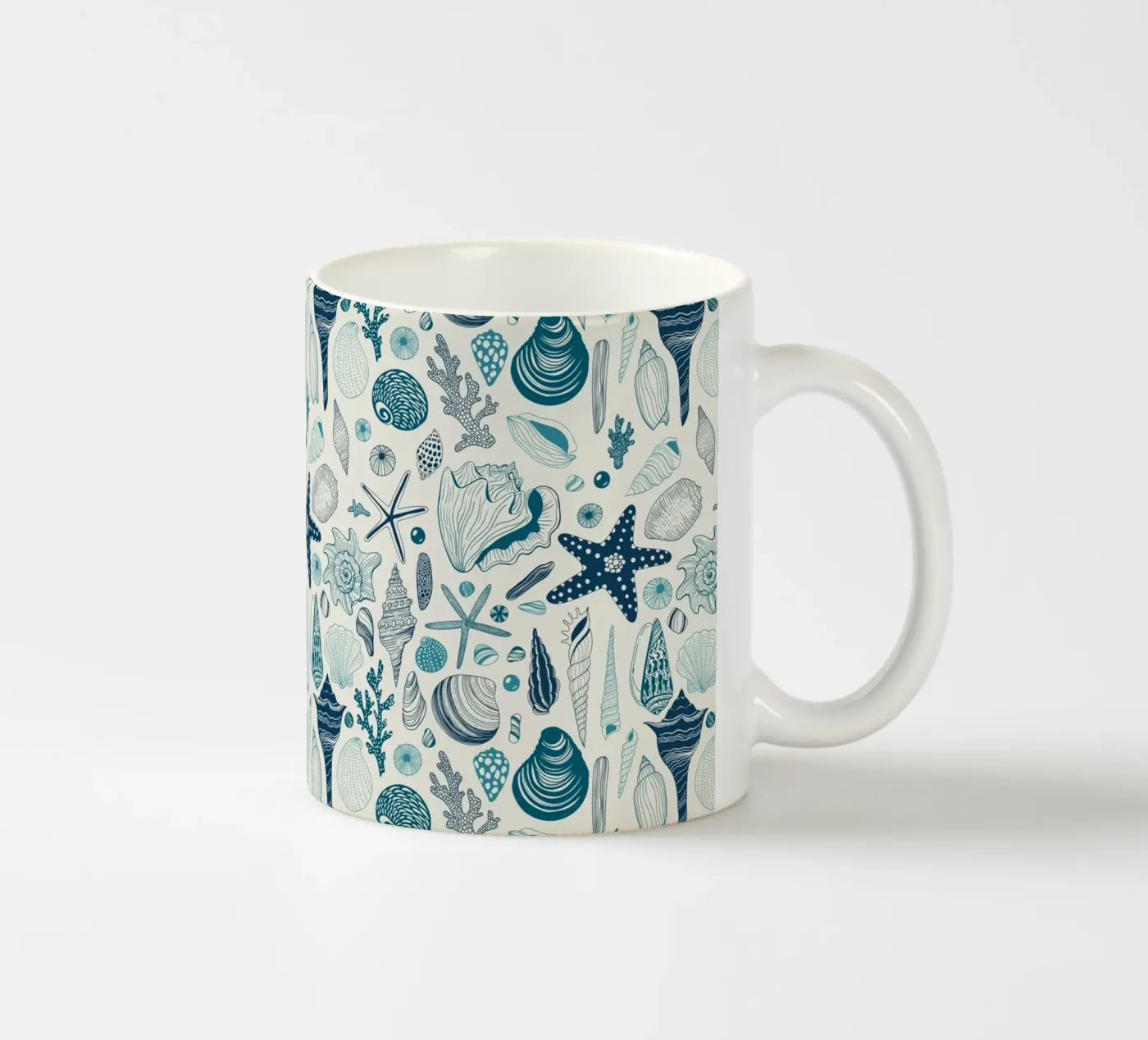 Sea shells ceramic mug by Painted Nature