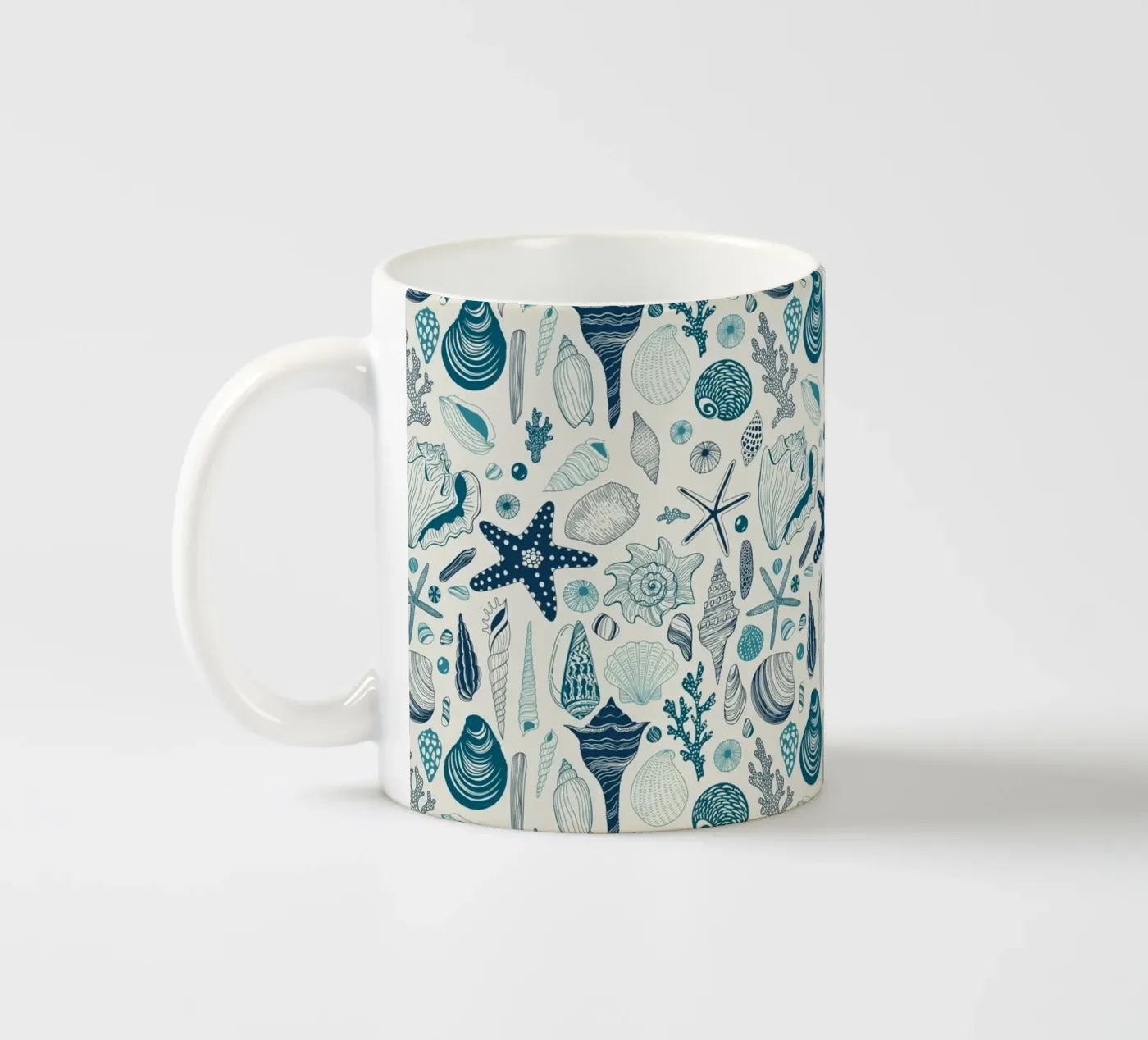 Sea shells ceramic mug by Painted Nature