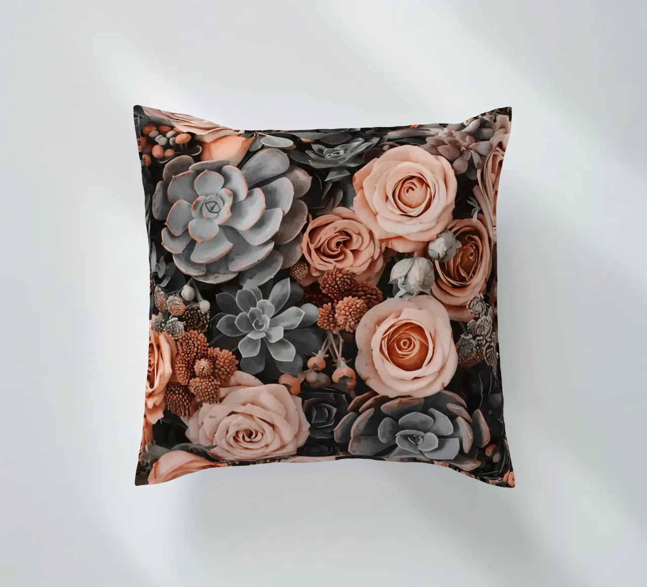 Fiori del deserto e giardino di succulente Peach Teal cuscino da Andrea Haase Floral Passion