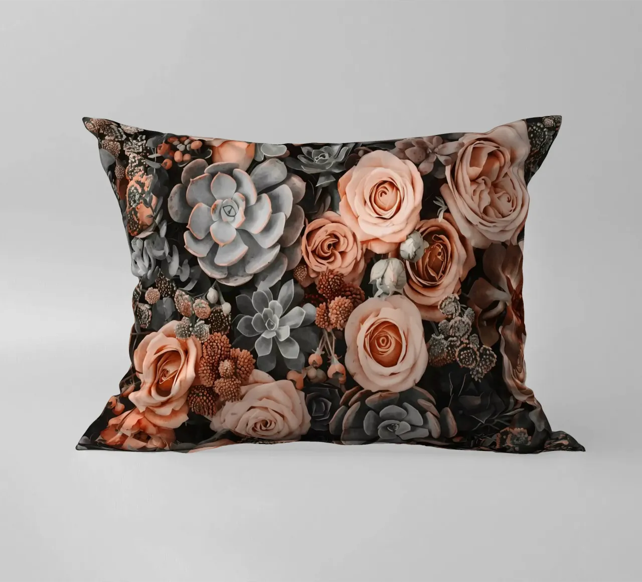 Fiori del deserto e giardino di succulente Peach Teal cuscino da Andrea Haase Floral Passion