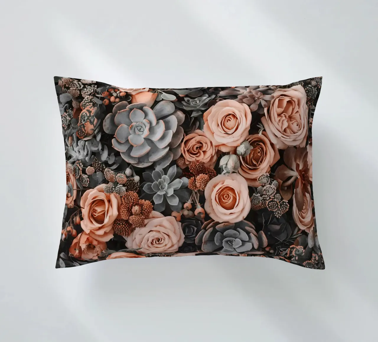 Fiori del deserto e giardino di succulente Peach Teal cuscino da Andrea Haase Floral Passion