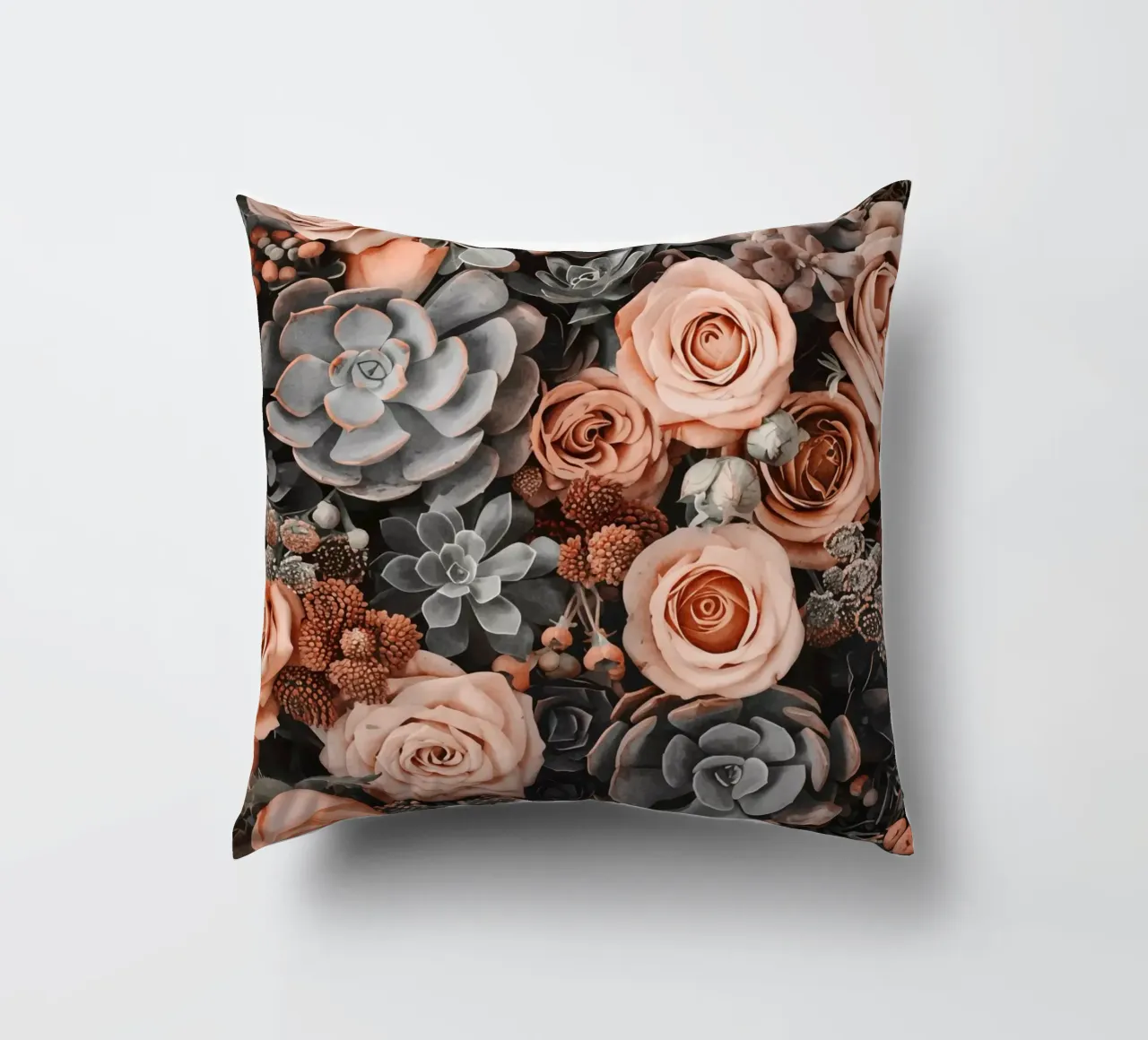 Fiori del deserto e giardino di succulente Peach Teal cuscino da Andrea Haase Floral Passion