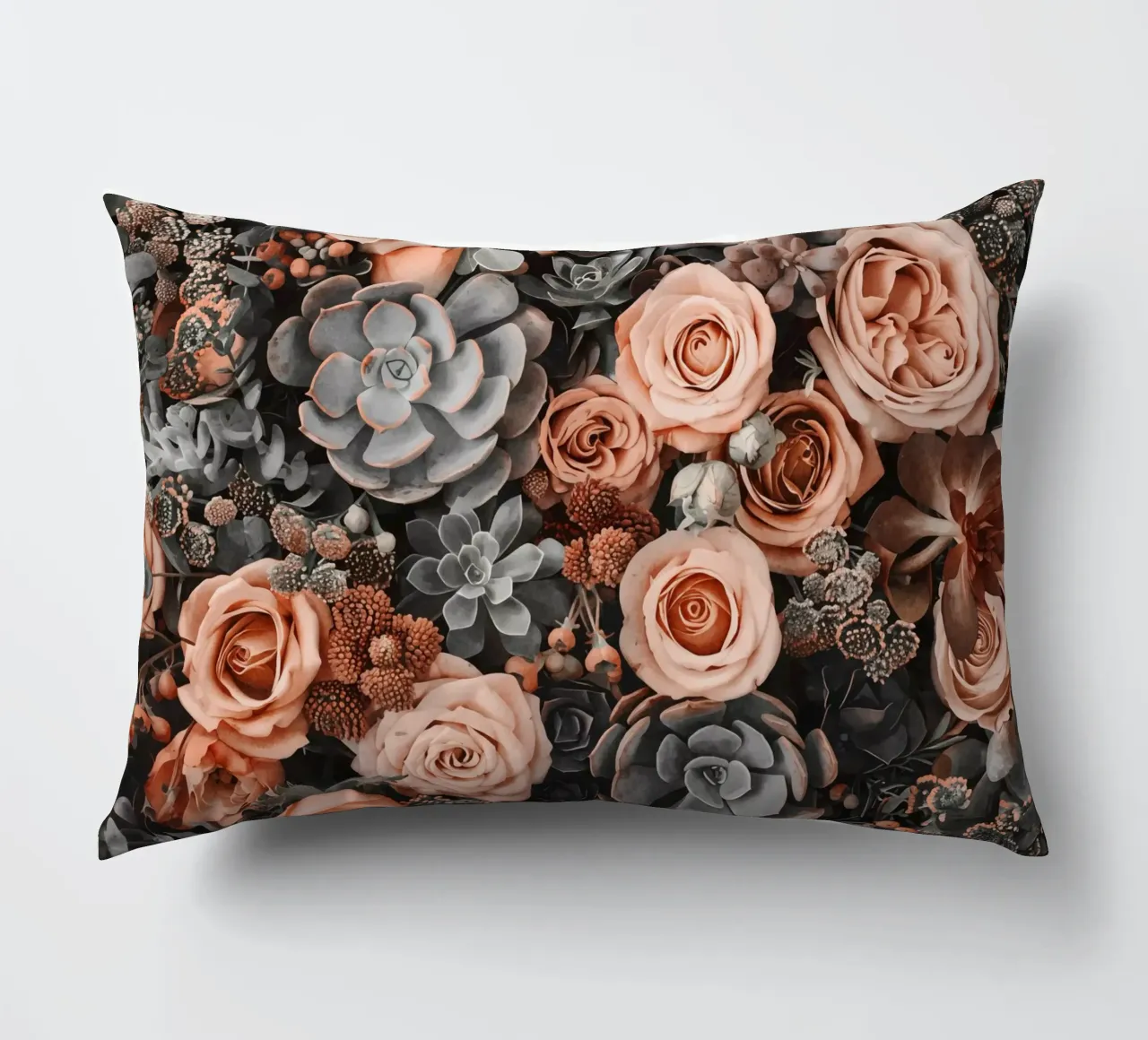 Fiori del deserto e giardino di succulente Peach Teal cuscino da Andrea Haase Floral Passion