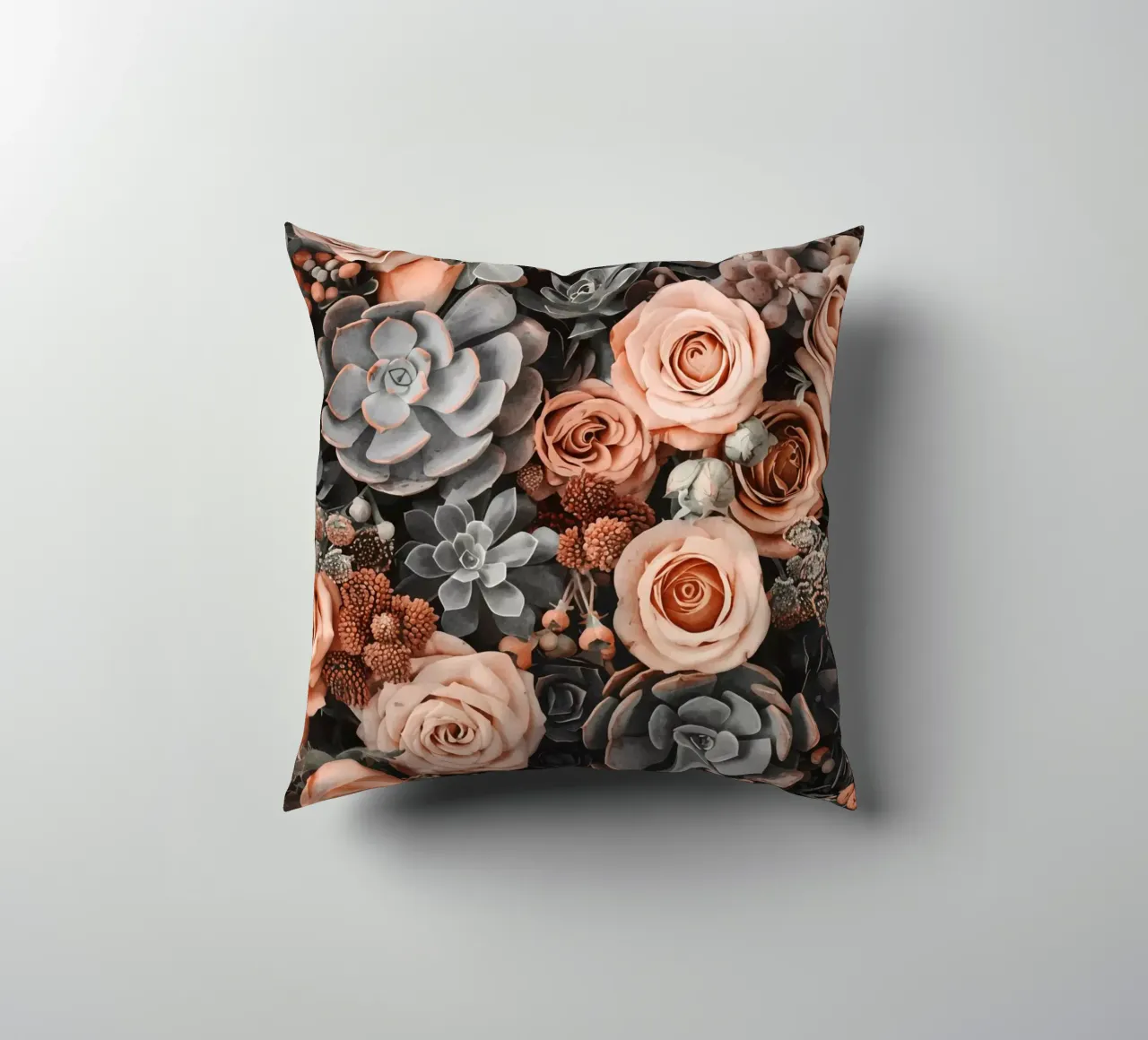 Fiori del deserto e giardino di succulente Peach Teal cuscino da Andrea Haase Floral Passion