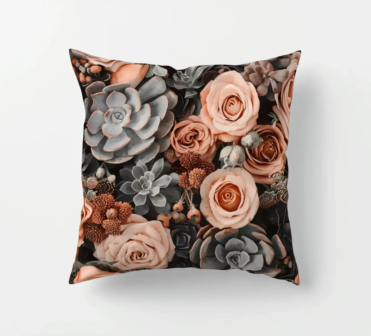 Fiori del deserto e giardino di succulente Peach Teal cuscino da Andrea Haase Floral Passion