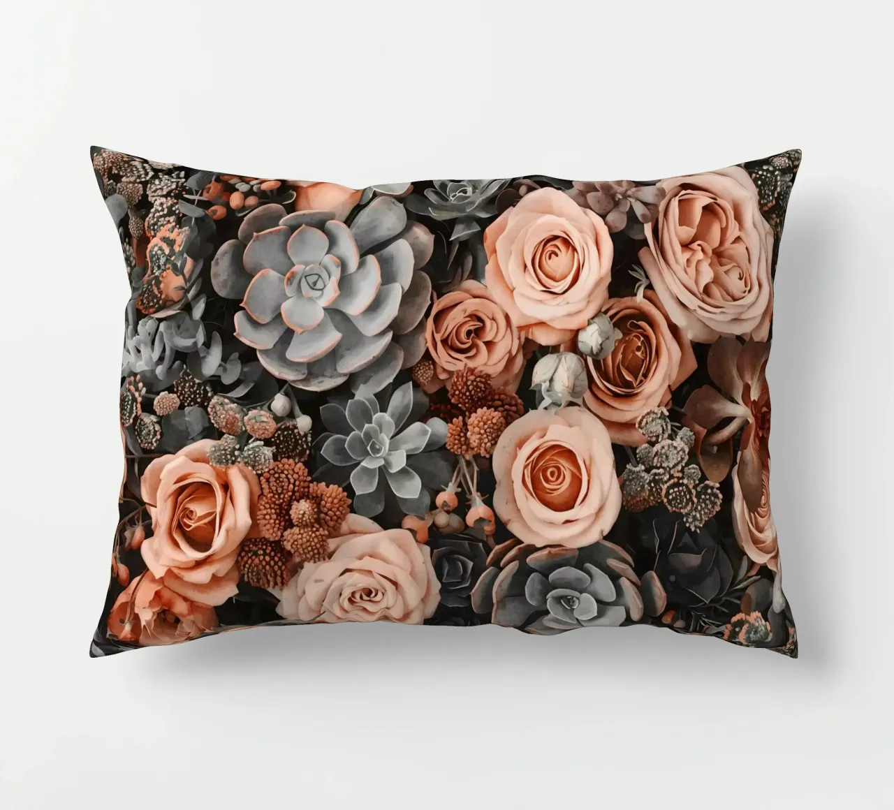 Fiori del deserto e giardino di succulente Peach Teal cuscino da Andrea Haase Floral Passion