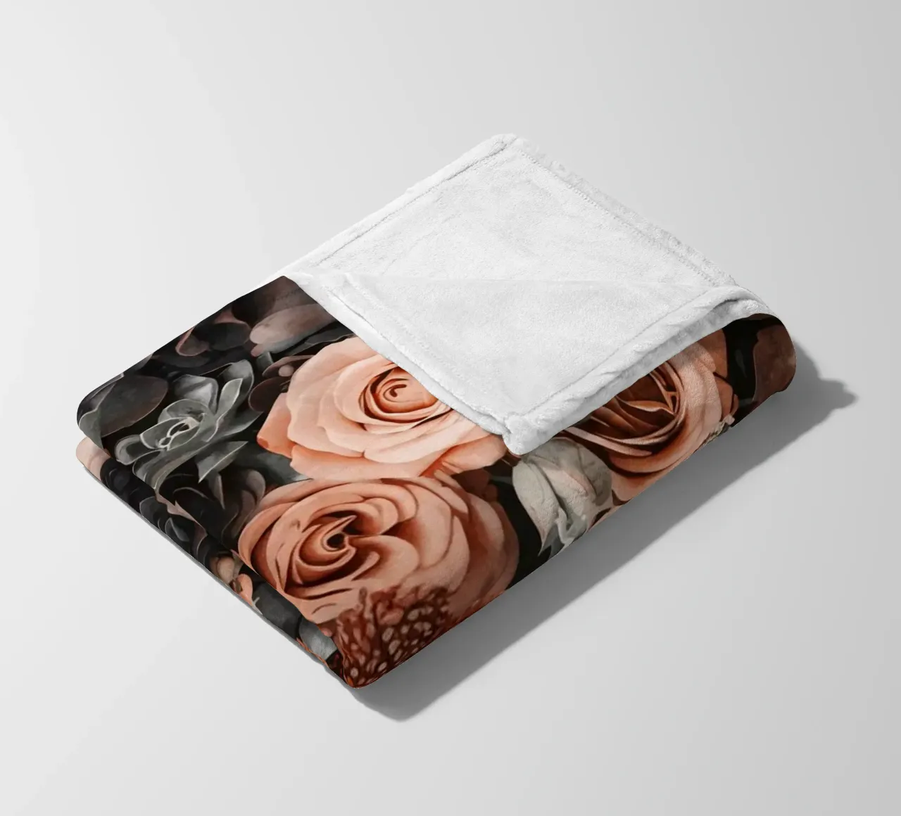 Fiori del deserto e giardino di succulente Peach Teal coperta in pile da Andrea Haase Floral Passion