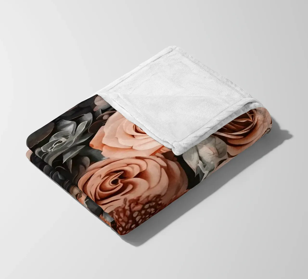 Fiori del deserto e giardino di succulente Peach Teal coperta in pile da Andrea Haase Floral Passion