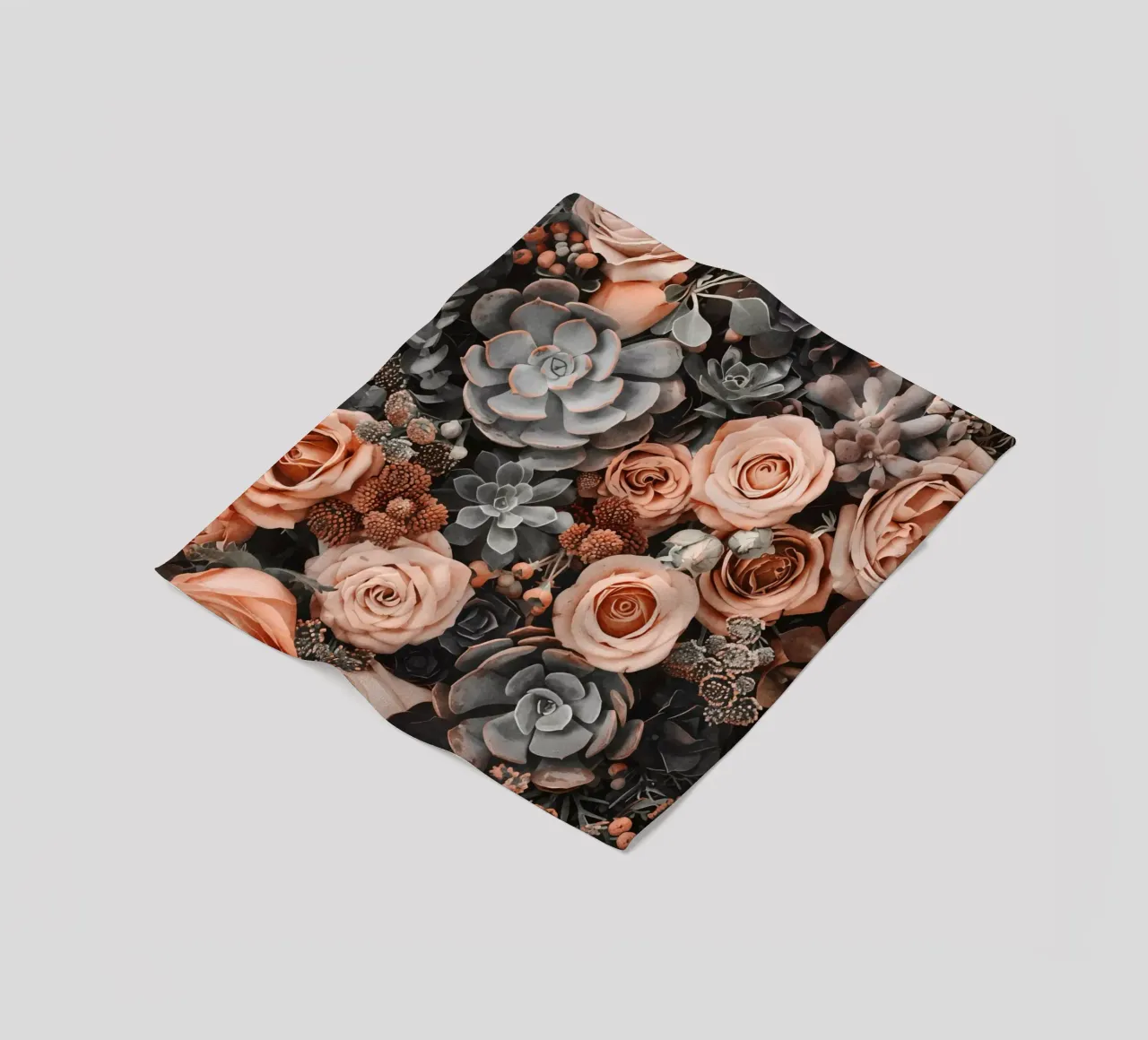 Fiori del deserto e giardino di succulente Peach Teal coperta in pile da Andrea Haase Floral Passion