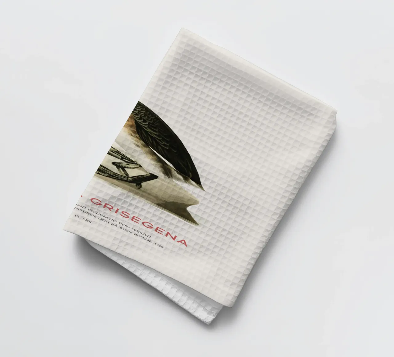 Grèbe à cou roux ou Podiceps grisegena torchon de Vintagrafica