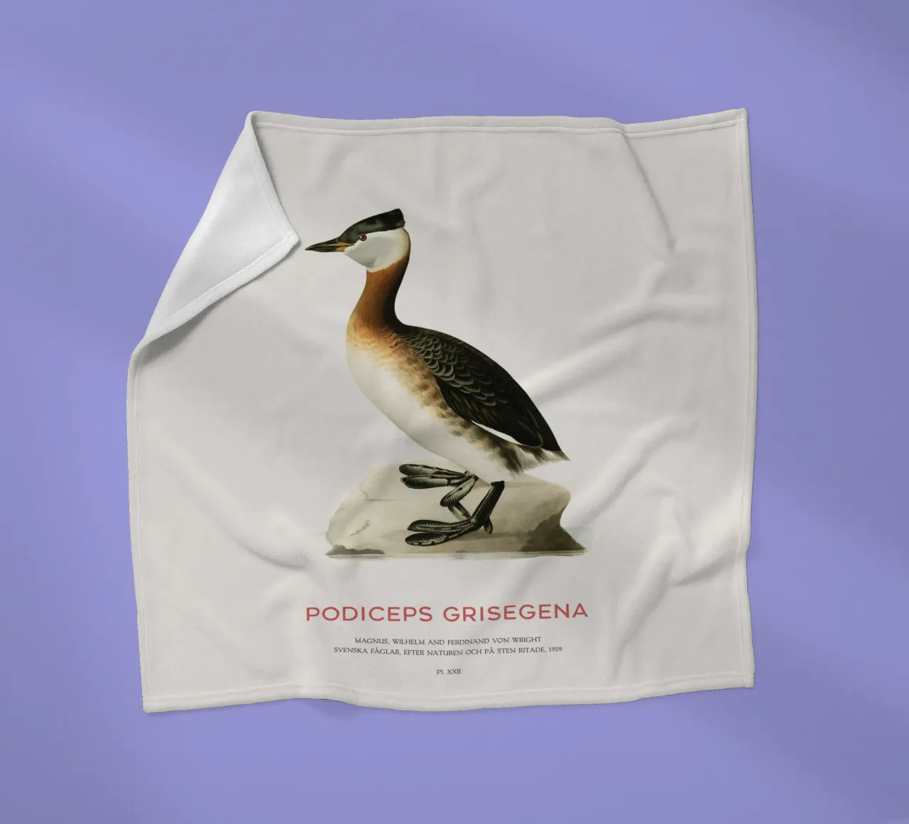 Svasso maggiore o Podiceps grisegena coperta in pile da Vintagrafica