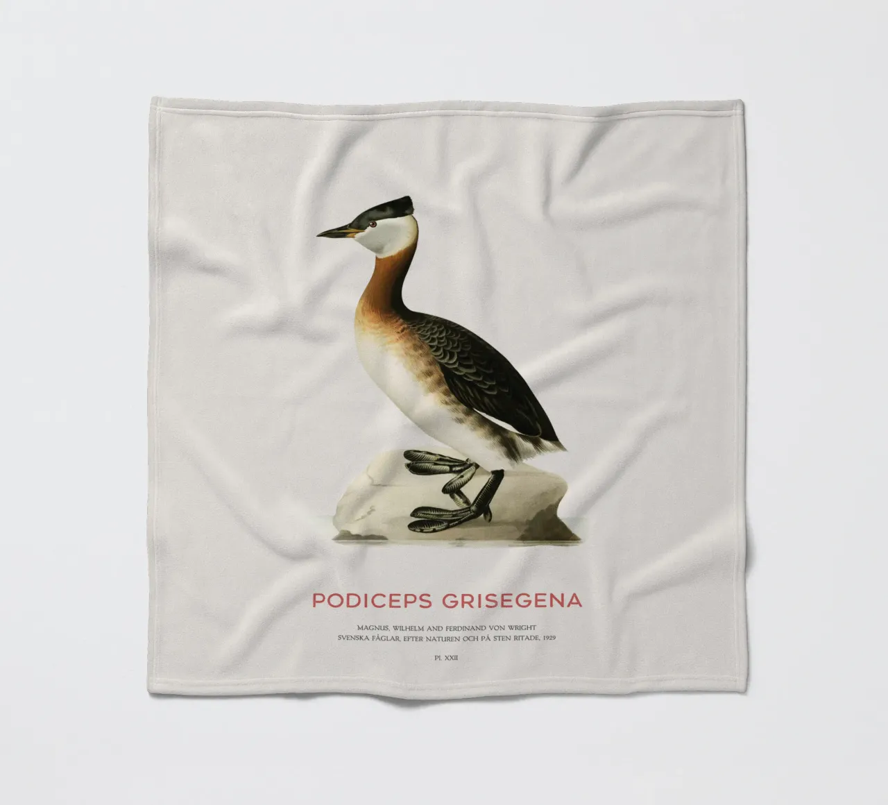 Svasso maggiore o Podiceps grisegena coperta in pile da Vintagrafica