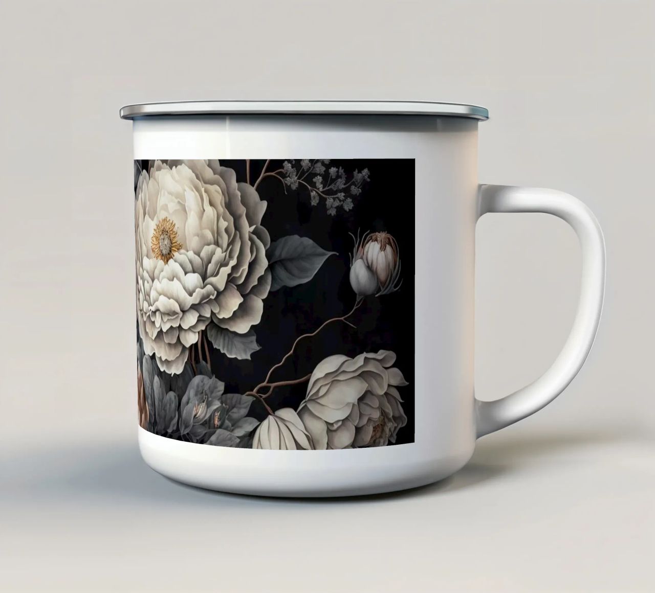 Vibrazioni vittoriane Fiori opulenti tazza in smalto da Andrea Haase Floral Passion
