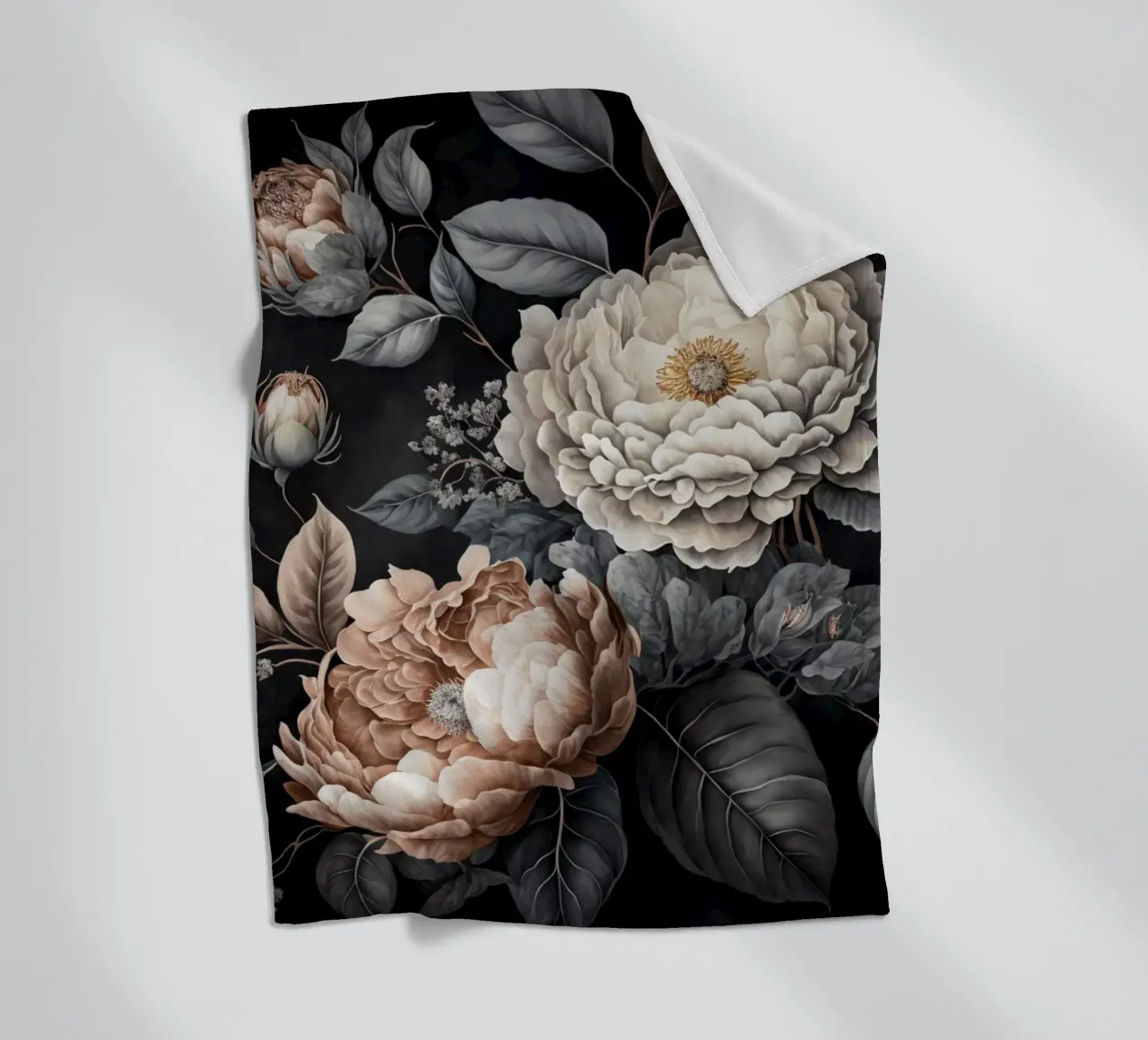 Victorian Vibes Opulent Flowers fleece blanket by Andrea Haase Floral Passion