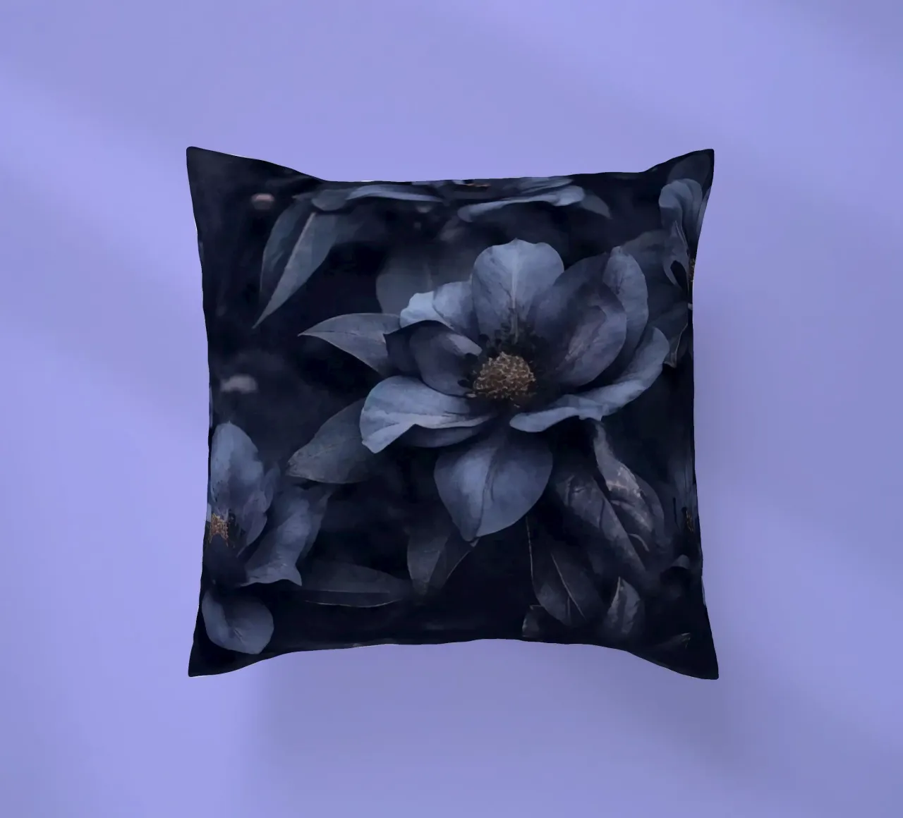 Fiori grandi di colore blu cuscino da Andrea Haase Floral Passion