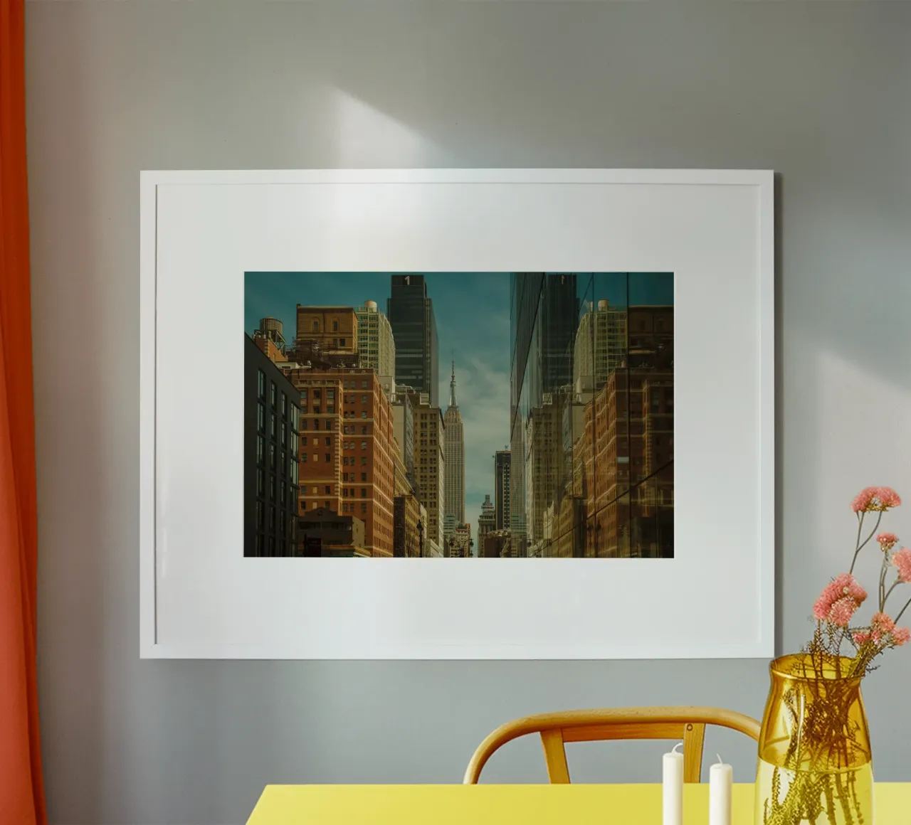 West 33rd St New York poster con telaio in legno da thetraveller