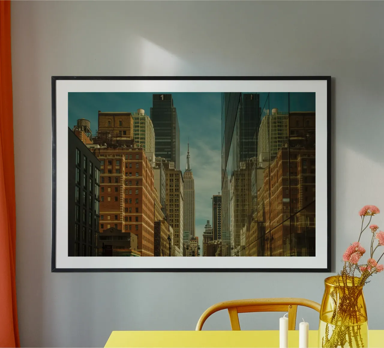 West 33rd St New York poster con telaio in legno da thetraveller