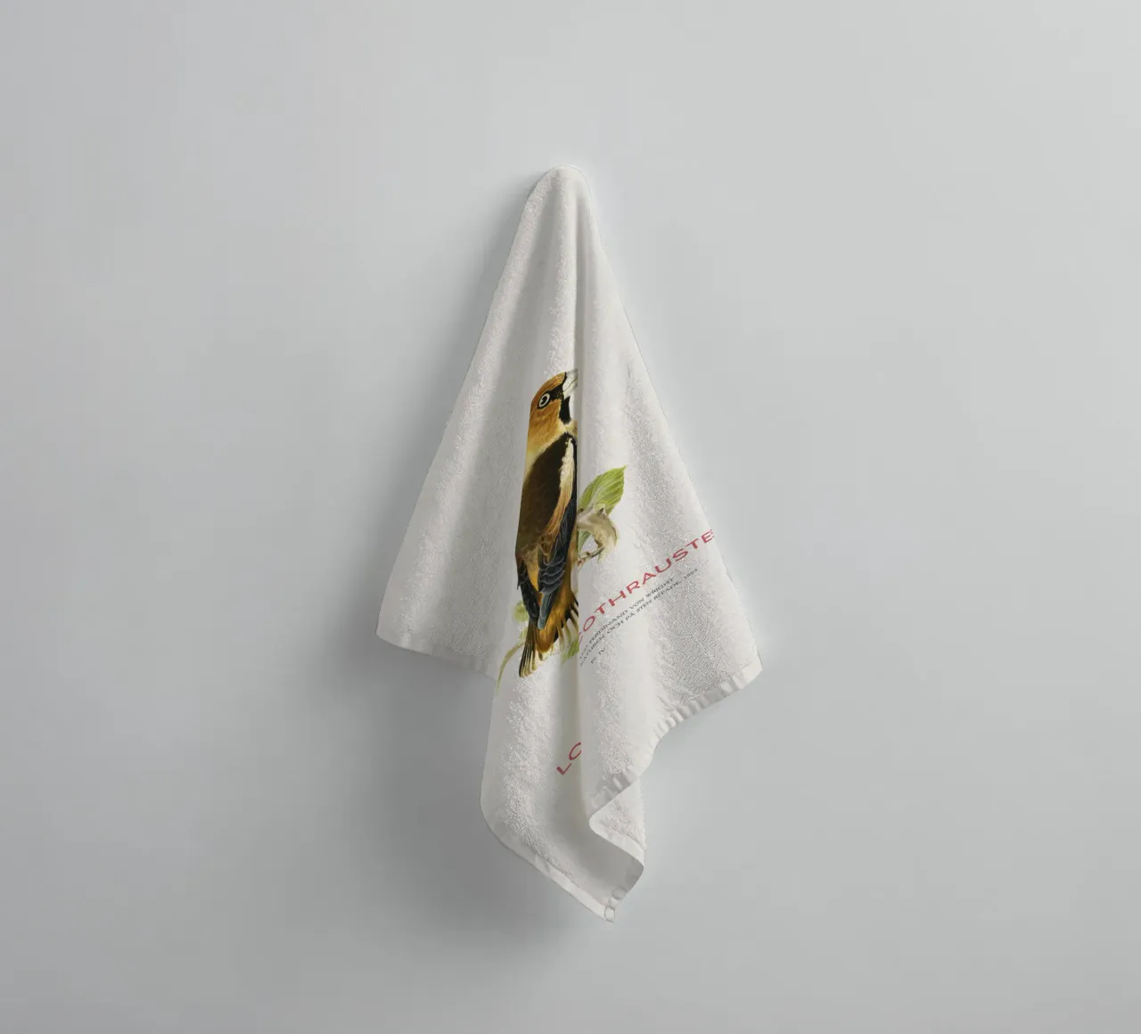 Kernbeißer oder Loxia coccothraustes Handtuch von Vintagrafica