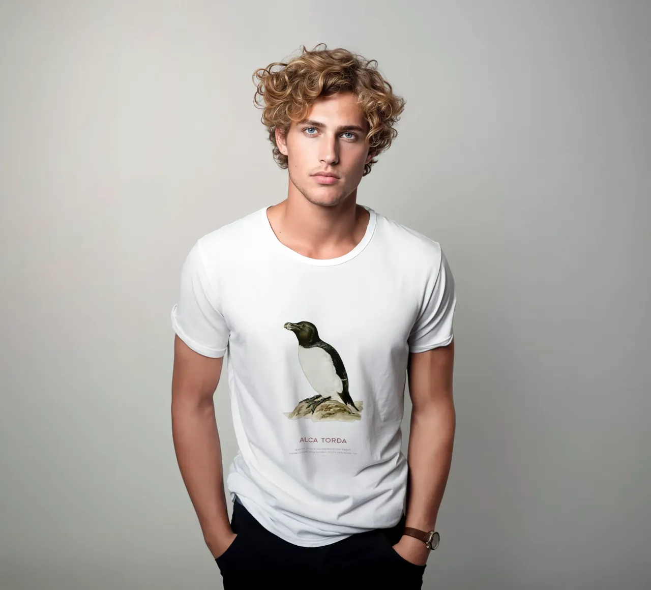 Tordalk oder Alca torda T-Shirt von Vintagrafica