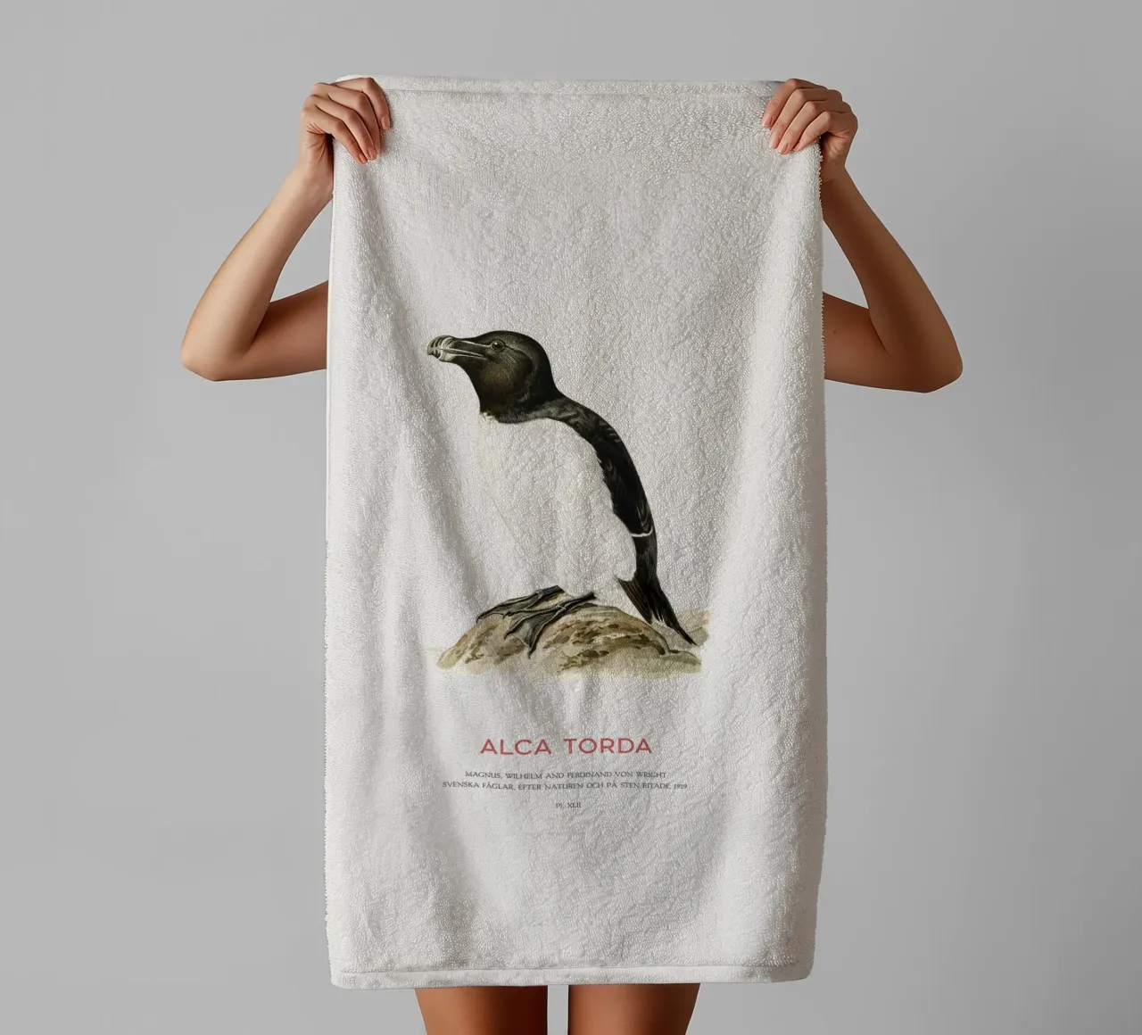 Tordalk oder Alca torda Handtuch von Vintagrafica