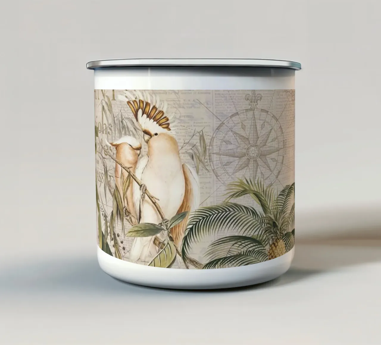 Paradiso dei cacatua d'epoca tazza in smalto da Andrea Haase Vintage World