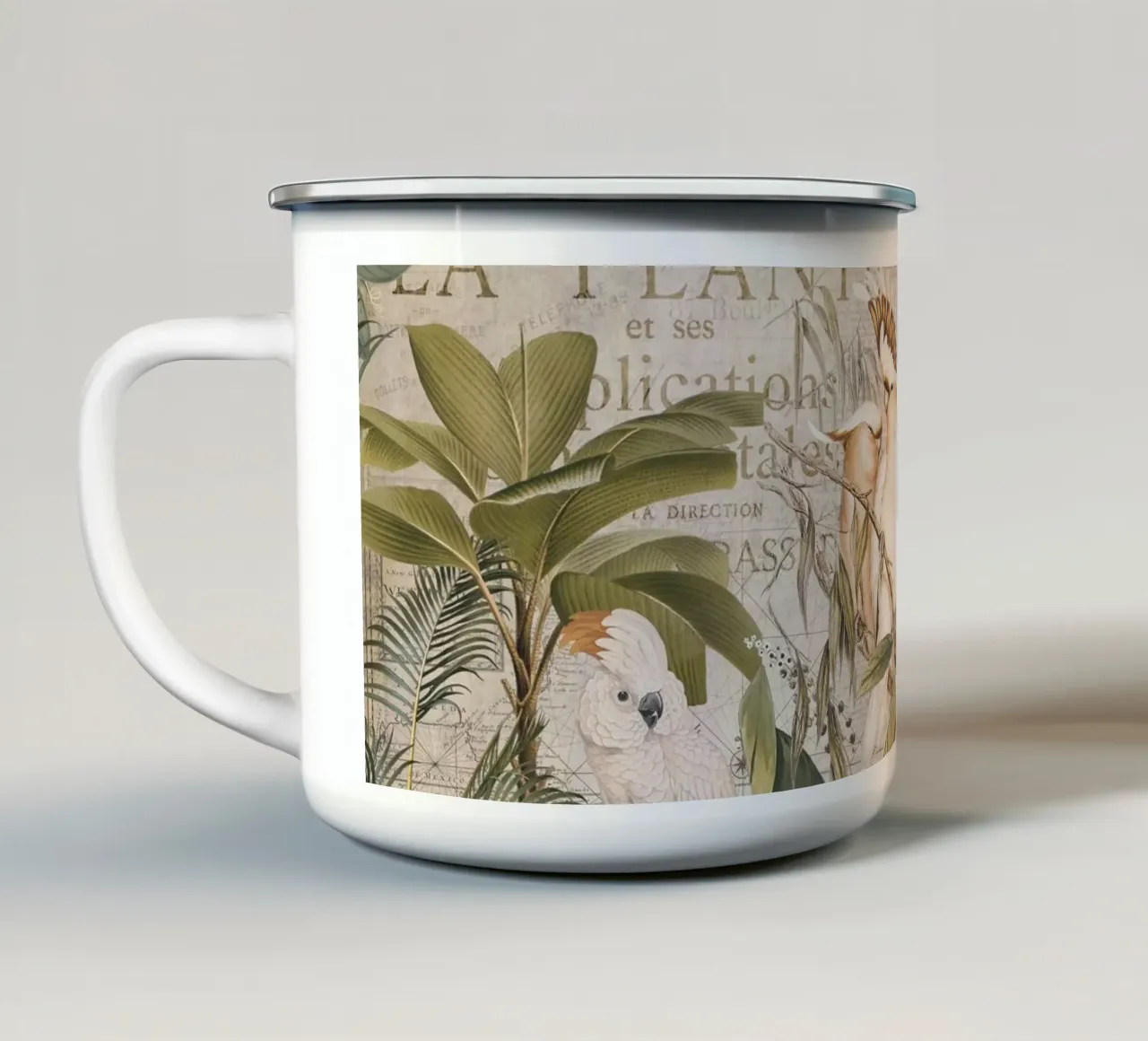 Paradiso dei cacatua d'epoca tazza in smalto da Andrea Haase Vintage World